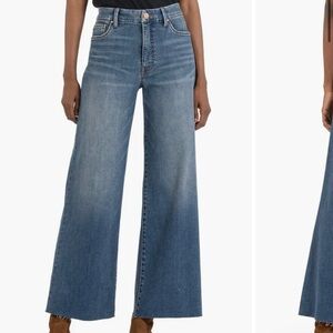 Meg Fab Ab High Waist Raw Hem Ankle Wide Leg Jeans Kut from the Kloth